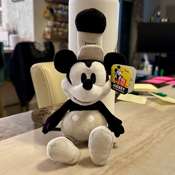 New w tag: Disney Steamboat Willie Mickey 90 Year Plush 11" - Picture 1 of 5